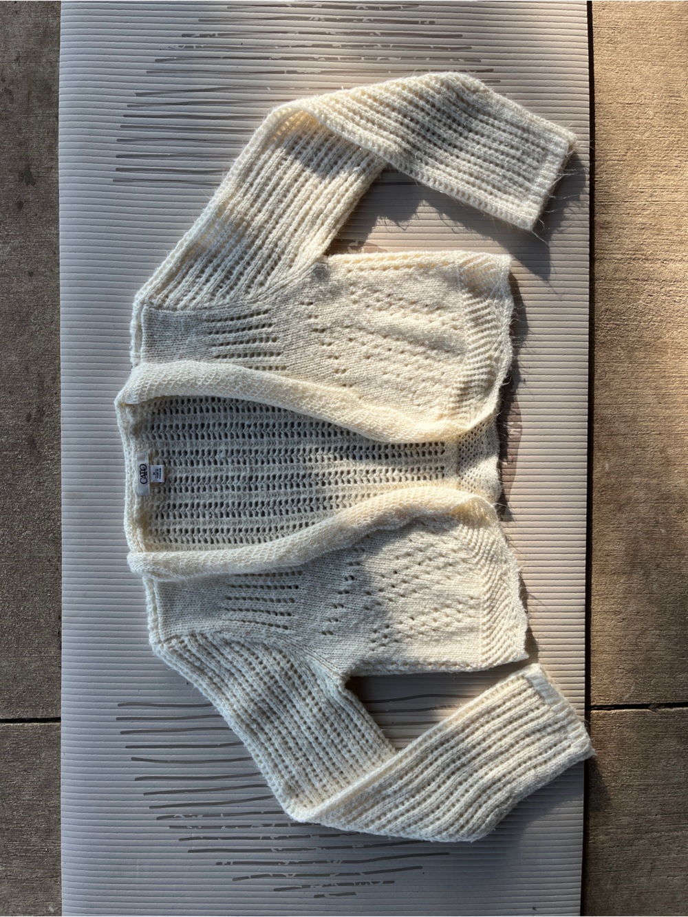 Cato Cream Open-Weave Women's Cardigan
